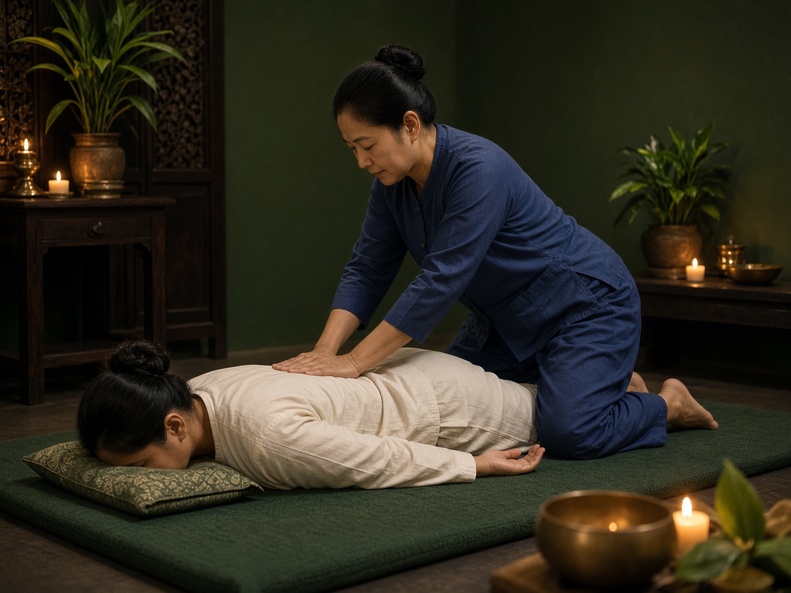 Traditional Thai massage with focused pressure